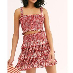 NWT Free People Thalia Crop Tank Top & Skirt Set -Matching Floral Coords Outfit